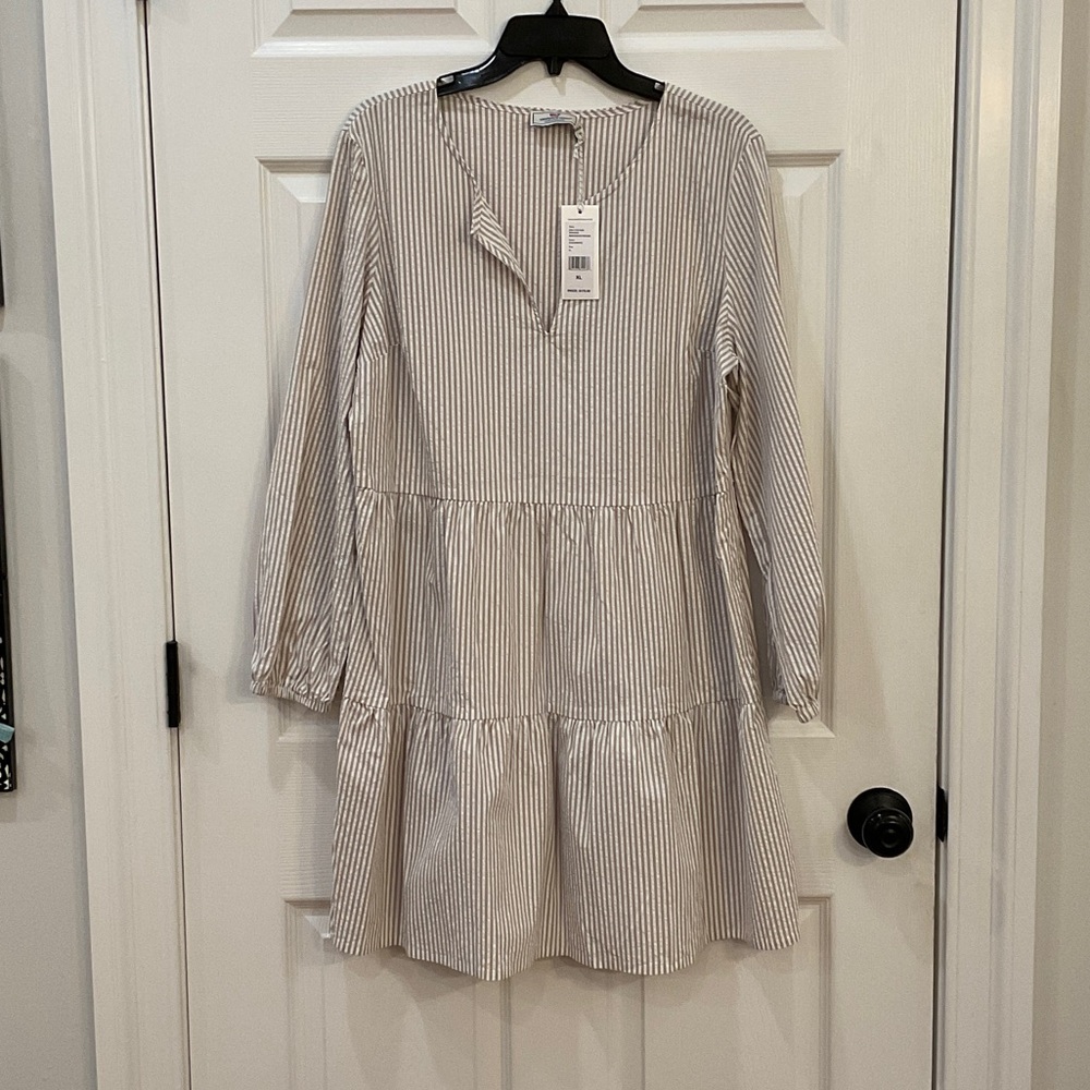 Vineyard Vines Harbor Seersucker Tiered Dress